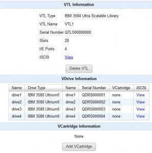 QUADStor VTL - VTL Konfiguration abschliessen